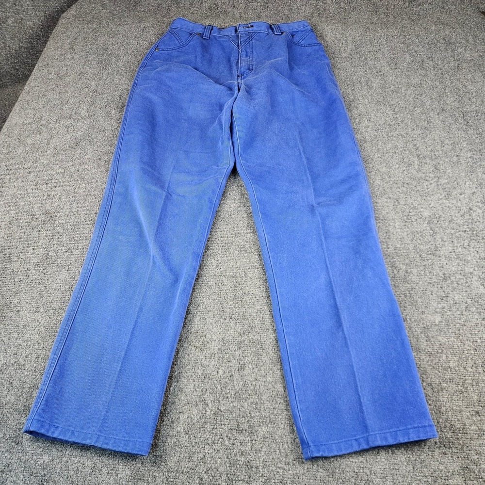 Vintage Ozark Mountain Jean Co Cobalt Blue High Waist Straight Leg Jeans 13-14